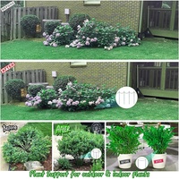 Lot de 8 anneaux de support demi-rond pour plantes Ensembles de piquets Versatile Pivoine Tomate Hortensia Rose Fleurs Plante Cages Piquets