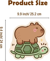 Tapis de Souris Antidérapant en Caoutchouc avec Motif Animalier Capybara Chevauchant une Tortue, Style Kawaii pour Gaming, Bureau, PC, Ordinateur Portable, Vente en Gros OEM