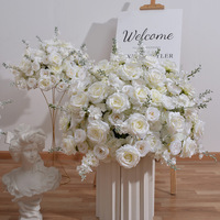 Bouquet d'hortensias et de roses en soie artificielle, fait main, design géométrique, imperméable, léger, décoration de mariage