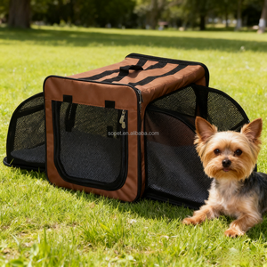<span class=keywords><strong>Cage</strong></span> d'intérieur pour animaux de compagnie Pop-Up de style classique portable avec cadre en fil métallique robuste Caisses pour chiens et chats Chenil avec côtés extensibles - Product Image 2