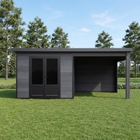 Abri à outils en bois série D, abri de jardin moderne en acier et WPC avec fenêtre de haute qualité, atelier extérieur facile à installer