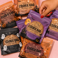 Emballages alimentaires flexibles personnalisés transparents à trois côtés thermosoudés pour biscuits, sachets individuels pour biscuits avec logo