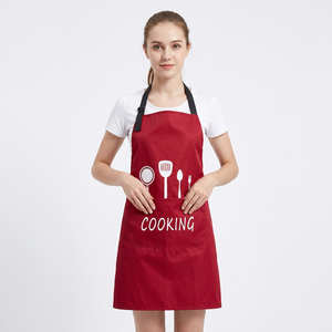Delantal de Cocina Rojo Moderno con Texto y Gráficos de "COOKING" - Uniforme de Chef Unisex de Alta Calidad para Uso Diario - Product Image 1