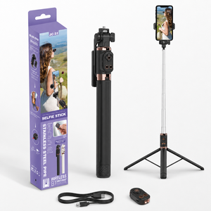 Trípode JC-21 para Transmisión en Vivo, Palo Selfie de 1650 mm, Soporte de Acero Inoxidable para Grabación de Videos Cortos - Product Image 2
