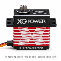 Moteur servo à couple élevé XQ-POWER XQ-S8218D 15 kg étanche sans noyau engrenage en acier inoxydable aluminium SCX24 OEM Vente en gros 8.4V