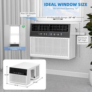 เครื่องปรับอากาศแบบติดหน้าต่างรูปตัวยู BIBO WIFI 10000 BTU แบบพกพา ประหยัดพลังงาน เงียบพิเศษ พร้อมรีโมท ควบคุมความเย็นและความร้อนได้ - Product Image 3