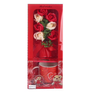 NOUVEAU Mug en céramique de 370 ml/12,5 oz pour la Saint-Valentin, cadeau TE AMO, mug à café en porcelaine fine, mug pour couple, cadeau de fleurs en savon avec boîte cadeau - Product Image 2