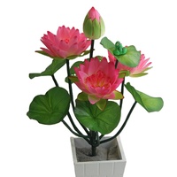 Bouquet de fleurs artificielles de lotus, 10 fourches, bouquet de nénuphars, plante pour décoration florale de mariage et de temple
