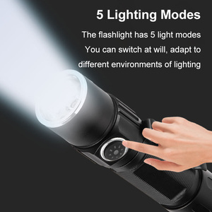 Hợp kim nhôm Đèn Pin kim loại Clip Loại C USB 3 XPG LED 1800 lumens ngoài trời ngọn đuốc chiếu sáng khẩn cấp siêu sáng đèn flash ánh sáng - Product Image 2