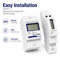 Meter Energi Digital kWh Fase Tunggal 220V DDS DIN Rail LCD Meter Listrik Pintar 60A 2P Kelas Akurasi 1