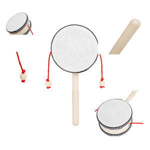 Prix promotionnel d'usine, hochet en bois à manivelle Orff de 4 pouces à bord noir bon marché et de haute qualité - Product Image 2