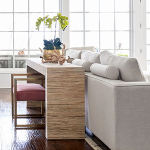 Mesas de Consola Modernas de Alta Gama con Tela de Hierba de Savannah y MDF, Muebles para Sala de Estar - Product Image 4