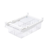 Koelkastlade-organizer, koelkastorganizerbakken, uittrekbaar met handvat, koelkastplankhouder, opbergdoos, transparante container