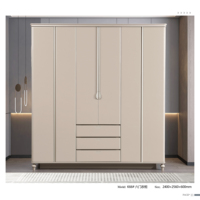 Ensemble de chambre à coucher de luxe au design moderne, lit confortable, ensemble de chambre à coucher 5 pièces avec table de chevet double