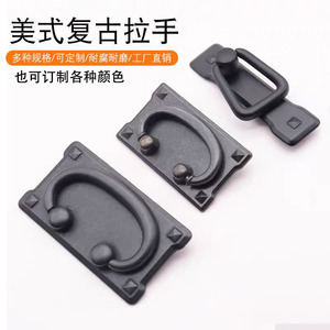 Furniture Handle Square Zinc Alloy Double Hole Drawer Cabinet <b>Door</b> Traditional Durable Hardware Accessory - Product Image 3