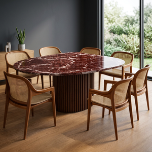 Juego de Comedor de Lujo con Sillas de Ratán Tejido, Muebles Modernos y Contemporáneos de Madera Sólida, Resistentes al Agua, Tamaño Personalizado para Villa u Hotel - Product Image 3