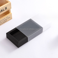 Boîte d'emballage en papier kraft avec fenêtre transparente en pvc noir boîte cadeau d'affichage de tiroir délicat boîte à fleurs pour gâteau de mariage