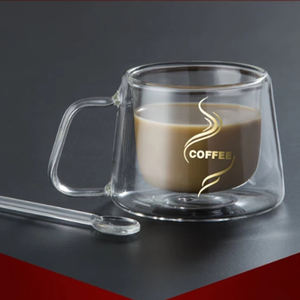 Taza de Café de Vidrio de Doble Pared Cuadrada Creativa para Hacer Logotipos - Product Image 4