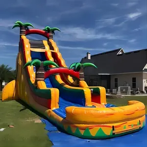 Toboggan gonflable de 22'H en cocotier slip n slide pour piscine gonflable de fête pour adulte