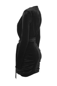 Fábrica al por mayor de <span class=keywords><strong>terciopelo</strong></span> Bodycon Mini de manga larga negro vestido Causal - Product Image 5