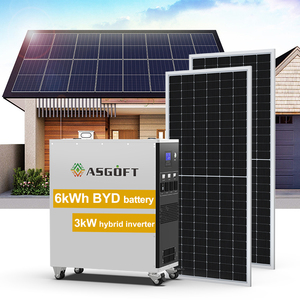 Générateurs d'énergie solaire tout-en-un ASGOFT hors réseau hybrides pour l'extérieur, système d'alimentation solaire 3000w, station portable 5000w, stockage d'énergie - Product Image 2