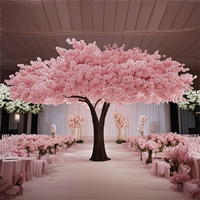 Pohon Sakura Buatan Baru Berukuran Besar Tinggi 3,3m dan Lebar 6m, Pohon Bunga Jepang Penuh untuk Lanskap Dekoratif