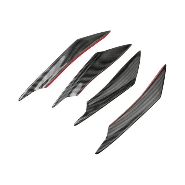 4 Buah Hitam Bumper Depan Mobil Lip Splitter Fin Air Trim Universal Auto Body Spoiler Canards Splitter Protector