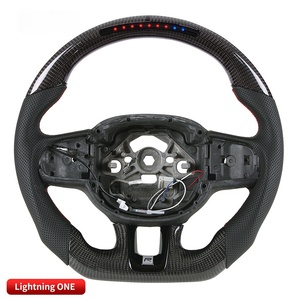 Volant de direction sport en fibre de carbone véritable avec commande par application LED, vitesse et régime, pour <span class=keywords><strong>Volvo</strong></span> <span class=keywords><strong>XC40</strong></span> XC60 2018-2021 - Product Image 4