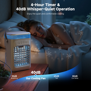 เครื่องปรับอากาศแบบพกพาขนาด 1 ลิตร 3 ระดับความเร็ว 7 ไฟ LED พัดลมระบายความร้อนส่วนตัวขนาดเล็ก 2 ฟังก์ชั่นพ่นไอน้ำเย็นสำหรับห้อง พัดลมเพิ่มความชื้นสีขาว - Product Image 5