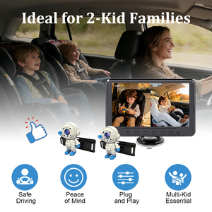 Cámara <span class=keywords><strong>para</strong></span> Auto de Bebés Plug & Play <span class=keywords><strong>para</strong></span> 2 Niños, Gemelos o Mascotas, con Pantalla Dividida AHD de 7 Pulgadas y Doble Cámara Trasera - Product Image 2