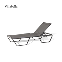 Chaise longue empilable 4 positions réglables en aluminium pour piscine, mobilier de jardin pour hôtel, complexe hôtelier, bord de piscine