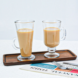 Vente en gros de tasses à expresso japonaises en <span class=keywords><strong>verre</strong></span> résistant à la chaleur de 250 ml (8 oz) avec poignées, mugs en <span class=keywords><strong>verre</strong></span> transparent côtelé - Product Image 2