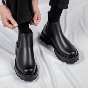 Bottes <span class=keywords><strong>Chelsea</strong></span> décontractées pour hommes en cuir véritable, collection automne/hiver, vente en gros d'usine, haute qualité - Product Image 3