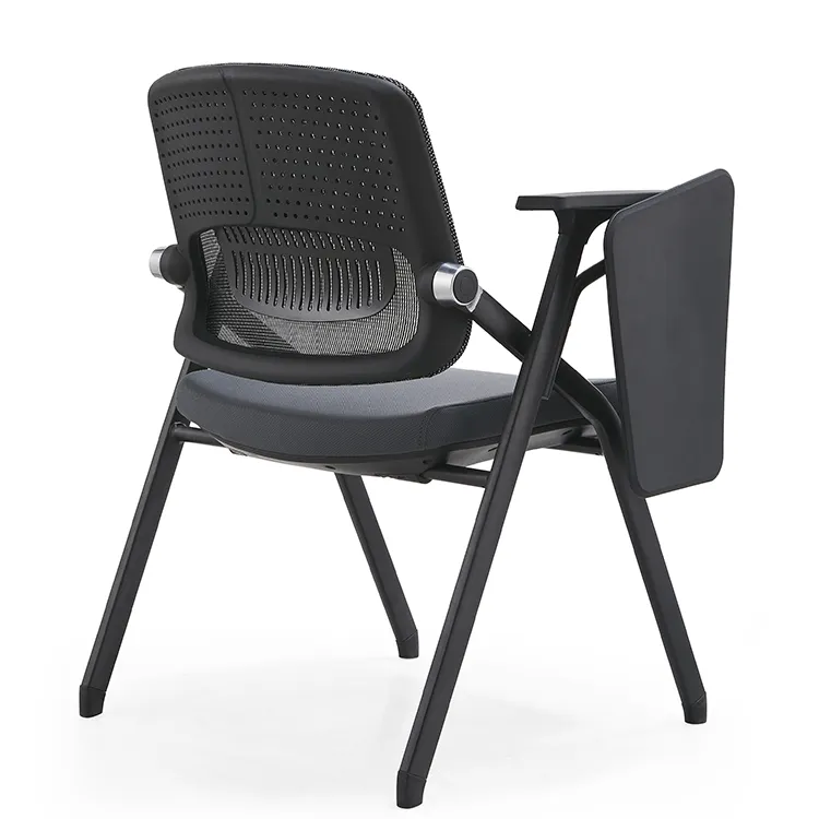 New Style Ergonomic Classroom Chair with Writing Pad Foldable Multipurpose Mesh Education Chair for Training Conference Room