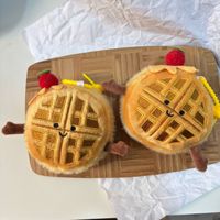 Cartoon Wafel Pluche Sleutelhanger Schattig Eten Gevuld Knuffeltje Tas Hangende Ornament Leuk Klauwautomaat Prijs Attractiepark Cadeau