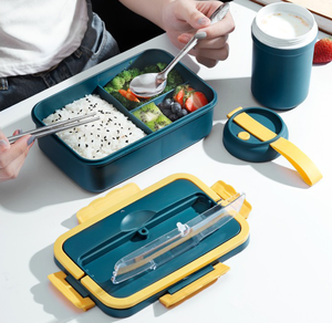QY La nouvelle boîte à lunch en plastique étudiant boîte à lunch four à micro-ondes vaisselle japonaise compartimenté isolé <span class=keywords><strong>bento</strong></span> <span class=keywords><strong>facile</strong></span> à utiliser - Product Image 2