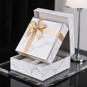 Tối Giản Màu Xám-Trắng 2Mm Dày Matte Kết Thúc Các Tông Hộp Quà Tặng Ribbon Giọng Cao Cấp Miếng Bọt Biển Lót Cho Thanh Lịch Nến Hiển Thị - Product Image 3