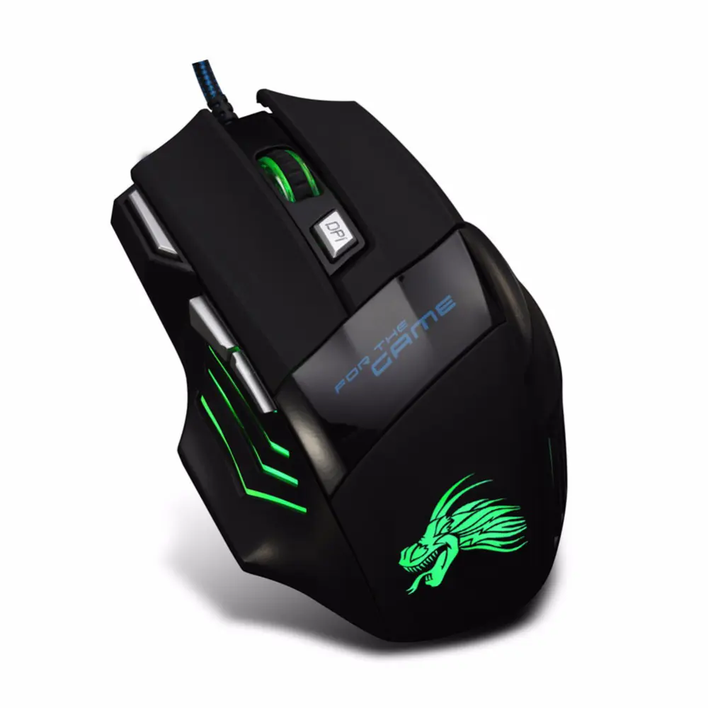 Dragão Azul LED Iluminado Ponderada 7D Gaming Mouse