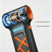 Souffleur d'air rechargeable avec 4 buses, ventilateur turbo puissant pour les joueurs sur PC, les barbiers, les charpentiers