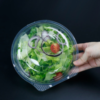 Bol à salade jetable en plastique transparent avec couvercle ventilé, qualité alimentaire, sans BPA, empilable, pour emporter