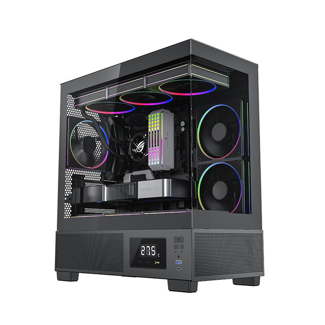 Tempered Glass Gaming Computer Case LCD Screen ATX Gaming PC Case Full Tower Computer Cases & Tower With Screen for PC Parts