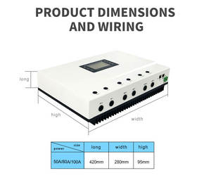 Contrôleur de charge <span class=keywords><strong>solaire</strong></span> MPPT Ipandee Master 80A 100A Régulateur <span class=keywords><strong>12</strong></span>/24/36/48V Ipanda Régulateur de <span class=keywords><strong>panneau</strong></span> <span class=keywords><strong>solaire</strong></span> MPPT - Product Image 5