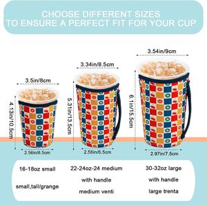 Funda Aislante Reutilizable para Vasos de <span class=keywords><strong>Café</strong></span> Helado, para Bebidas Frías, Funda de Neopreno para Vasos de <span class=keywords><strong>Café</strong></span> Frío, 16-32 oz - Product Image 2