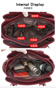 Sacs à main de luxe pour femmes, sacs à bandoulière en cuir PU tendance, grands sacs fourre-tout vintage pour dames - Product Image 6