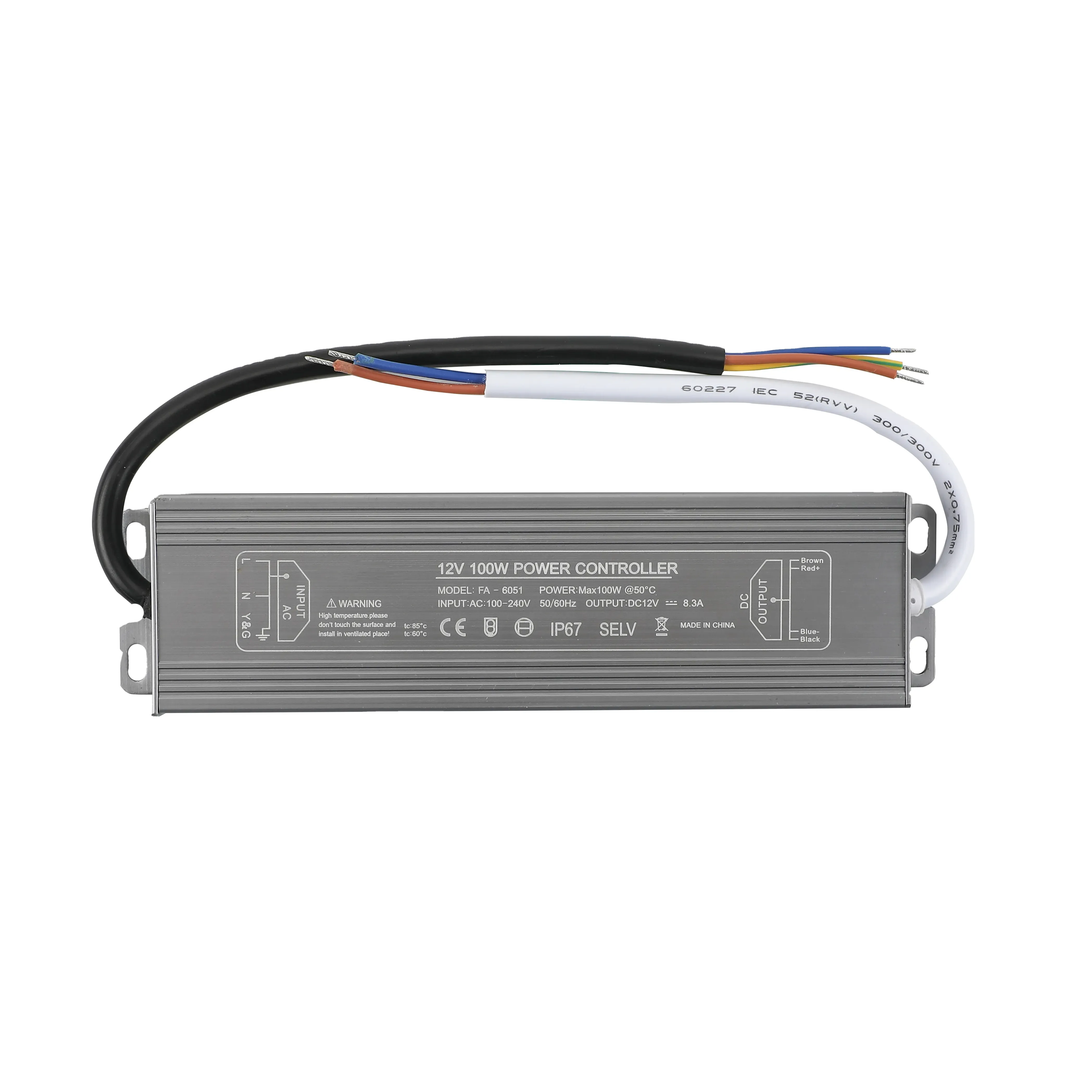 Alimentation d'énergie constante imperméable de conducteur de la tension 100W 12VDC LED d'IP67 pour extérieur