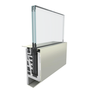 Système de garde-corps en verre sans cadre en aluminium moderne avec profilé en U, verre trempé 6+6/8+8/10+10 mm, revêtement PVC, garantie 2 ans