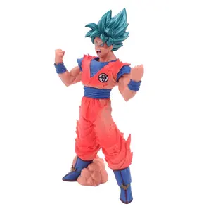 19cm Super Kaiohken Blue Goku Action Figure Roi Poing Sang Bleu Cheveux Goku Figure Collection Modèle