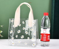 Sacs-cadeaux en plastique de bonbons marguerite à la mode sac à provisions fourre-tout en pvc transparent