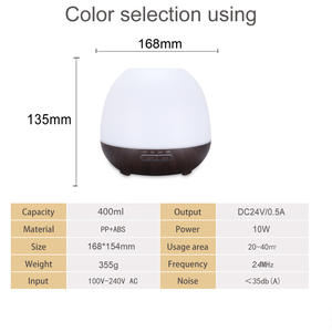 Difusor de Aroma Ultrasónico JCSY-132 de 400 ml, 168x135 mm, Humidificador con Luz LED para Uso en el Hogar y la Oficina - Product Image 1