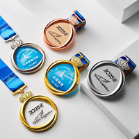 Vente en gros usine : Médailles en cristal personnalisées imprimées, 1ère, 2ème, 3ème place, pour récompenses sportives, avec coffret de médailles à suspendre pour compétition